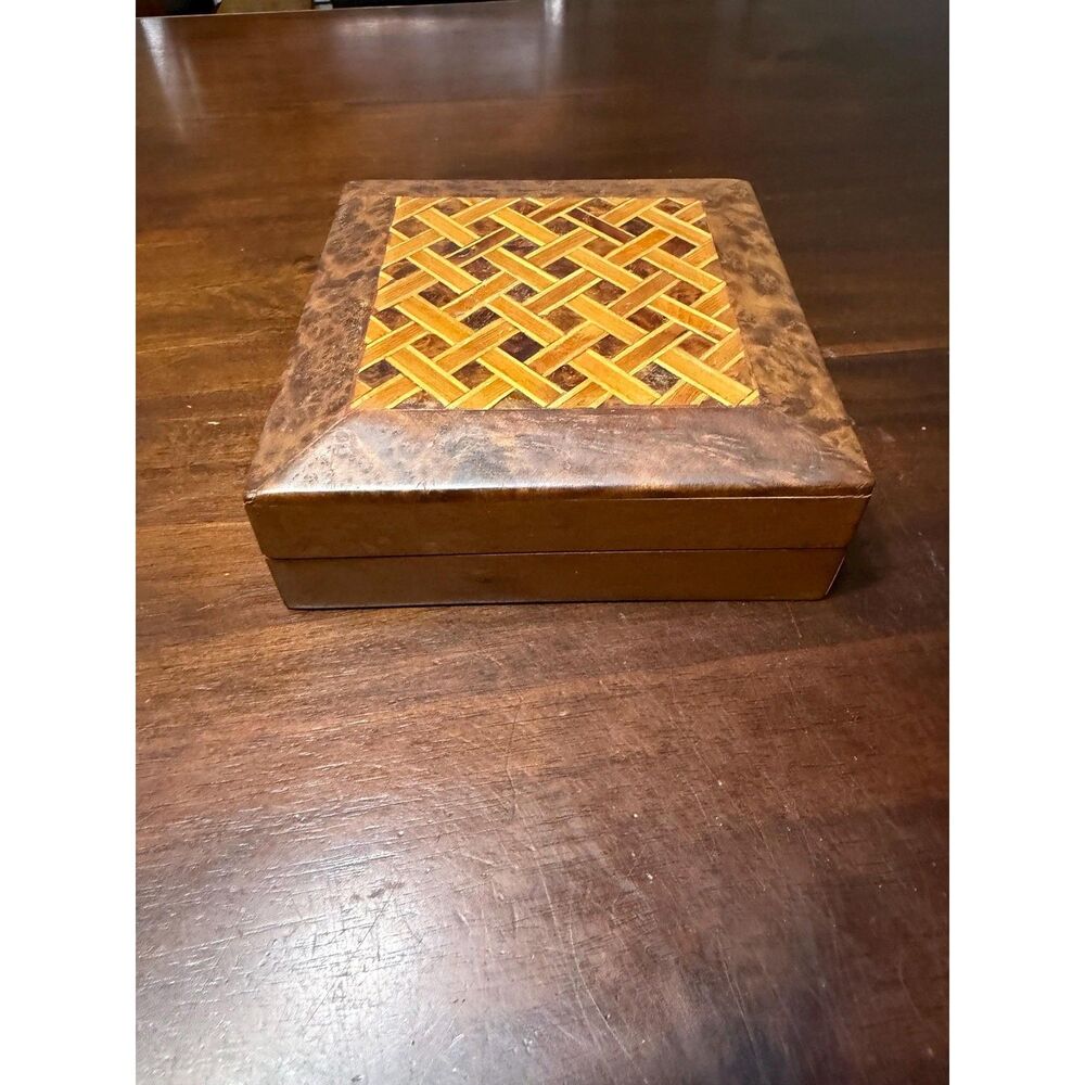 Moroccan Thuya Burl Wood Handmade Jewelry Chest – Luxury Artisan Storage Box